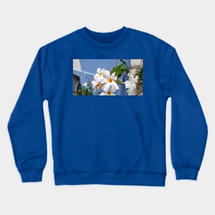 Paris Rue Cremieux White Flowers Crewneck Sweatshirt